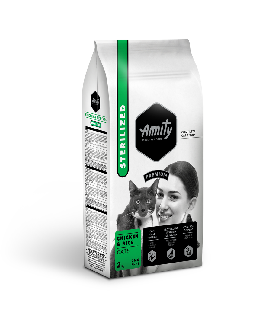 AMITY CAT PREMIUM STERILIZED CHICKEN 2KG - PVP 7'86€