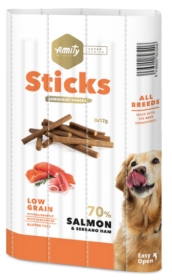 AMITY STICKS SALMON & JAMÓN 96GR   