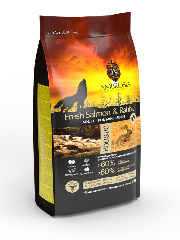 AMBROSIA DOG MINI SENSITIVE SALMÓN FRESCO & CONEJO 5KG