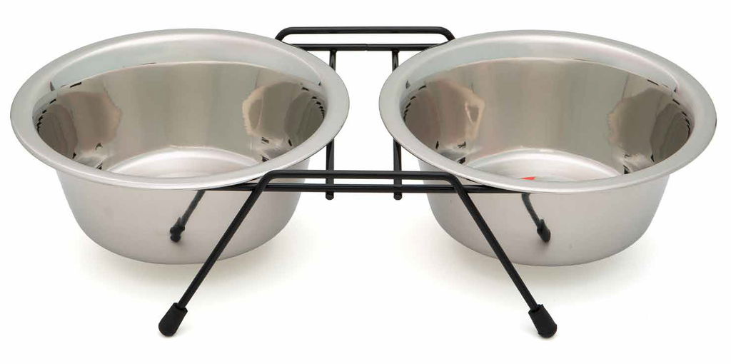 LEO PET SOPORTE CON 2 BOWLS DE ACERO INOXIDABLE DE 1800ML 