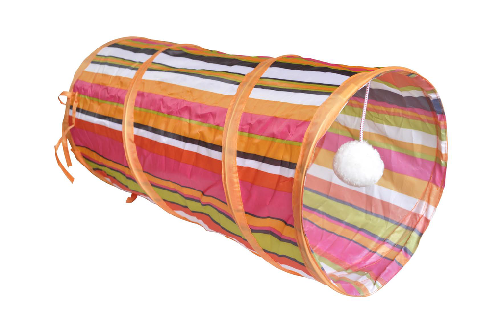 LEO PET TUNEL PARA GATOS CON BOLA DE PELUCHE 25X55CM 