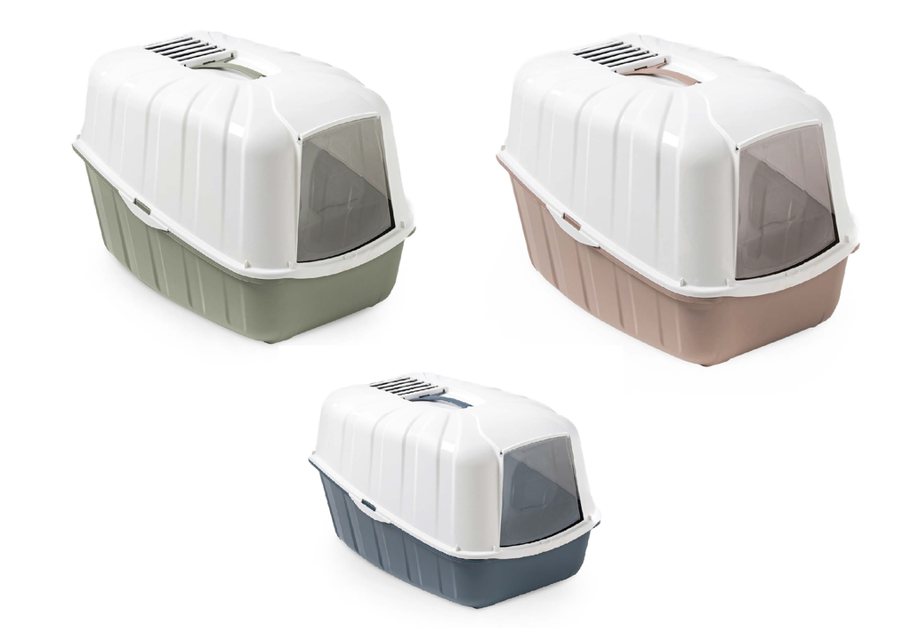 LEO PET ARENERO PARA GATOS KOMODA CON FILTRO Y PALA, COLORES SURTIDOS 55X40X40CM