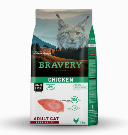 [04GA007000.0002.0056] BRAVERY CAT ADULT STERILIZED CHICKEN 7KG