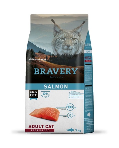 [04GA007000.0004.0056] BRAVERY CAT ADULT STERILIZED SALMON 7KG