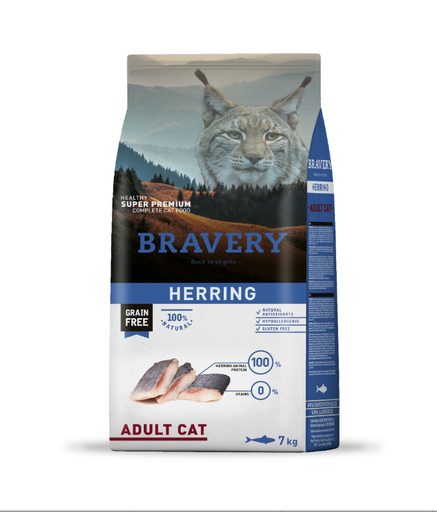 [04GA007000.0005.0056] BRAVERY CAT ADULT HERRING 7KG