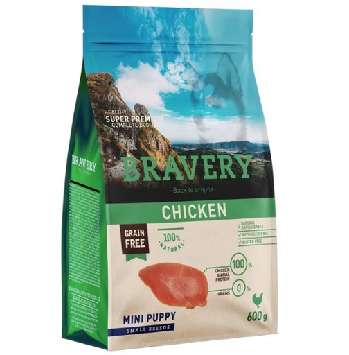[04PE000600.0001.0032] BRAVERY DOG MINI PUPPY CHICKEN  600GR