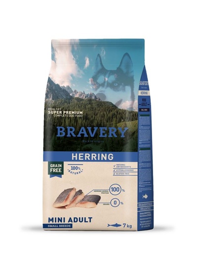 [04PE007000.0008.0056] BRAVERY DOG MINI ADULT HERRING (ARENQUE)  7KG