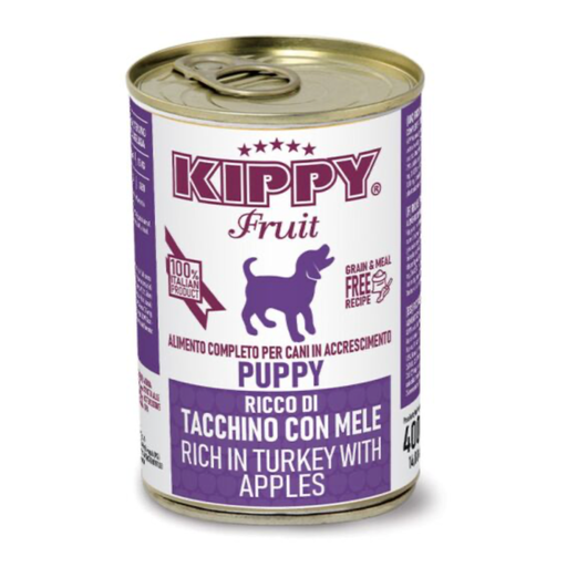 [1973] KIPPY DOG PUPPY PATÉ PAVO CON MANZANA 400GR (24 UND.)