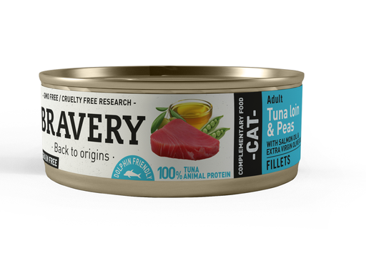[30GA000070.0002.0390] BRAVERY CAT  HUMEDO TUNA FILLETS AND PEAS 24X80GR (15% DESCUENTO) Hasta agotar existencias
