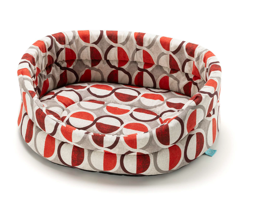 [CB1008043] LEO PET CAMA ORFEO CON CÍRCULOS ROJOS TAMAÑO SET DE 4 CAMAS
