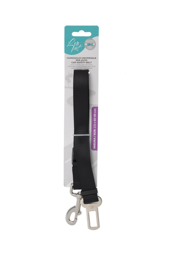 [CGC504] LEO PET CINTURÓN UNIVERSAL PARA COCHE 2,5x60-85 CM COLOR NEGRO