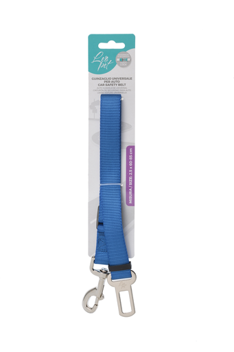 [CGC505] LEO PET CINTURÓN UNIVERSAL PARA COCHE 2,5x60-85 CM COLOR AZUL