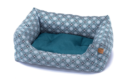 [CP3130042] LEO PET CAMA RODI GEOMÉTRICA TURQUESA 60X70 CM
