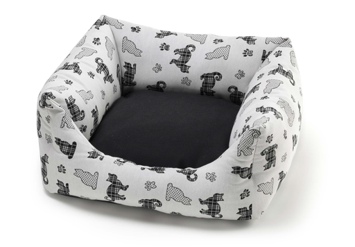 [CP7220054] LEO PET COLCHÓN VISCOELÁSTICO GEOMÉTRICO GRIS CON CREMALLERA 75X115X8CM