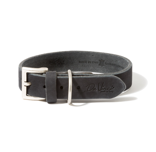 [DV30.2.50B] LEO PET FATTED LEATHER COLLAR 50x3 CM BLACK