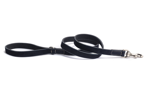 [DV30.4B] LEO PET FATTED LEATHER LEAD 120x2 CM BLACK