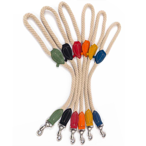 [DV30.6BL] LEO PET MANGO DE CUERDA Y CUERO GRASADO 60XØ1,5 CM AZUL