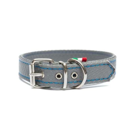[DVF03930G] LEO PET COLLAR DE TELA IMPERMEABLE OXFORD COLOR GRIS 30x2 CM