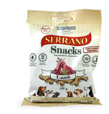 [H68179-2] SERRANO SNACK PERRO DE CORDERO (25UNID) 85GR