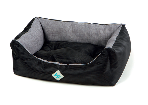 [P3130401] LEO PET CAMA RODI CON COJIN DESENFUNDABLE NEGRO 60X70 CM