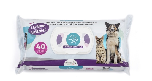 [ST006L] LEO PET 40 TOALLITAS LAVANDA 