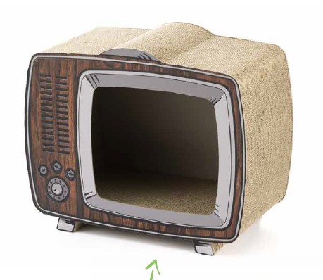 [TG527023] LEO PET RASCADOR GATO TV COLOR CARTÓN 43X23X35 CM