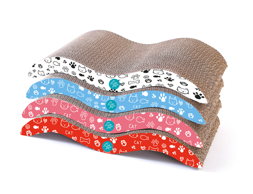 [WM0563] LEO PET RASCADOR GATO GABBIANO CARTÓN 42X22X7 CM (4 UND.)