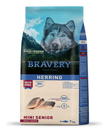 [04PE007000.0017.0060] BRAVERY DOG MINI SENIOR HERRING (ARENQUE) 7KG