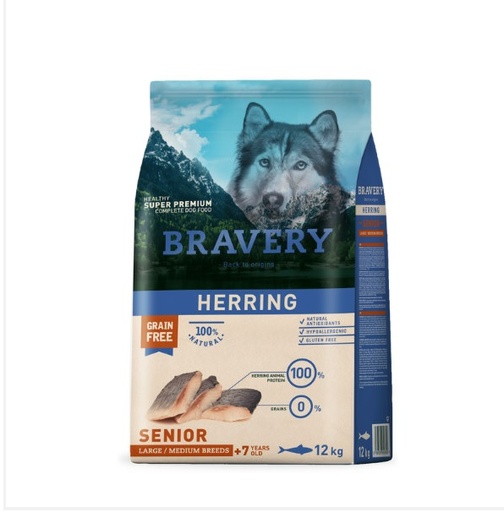 [04PE012000.0055.0036] BRAVERY DOG SENIOR HERRING (ARENQUE MED/LARGE 12KG