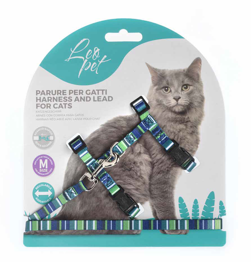 [CGC211] LEO PET ARNÉS MEDIANO PARA GATO ESTAMPADO DE RAYAS