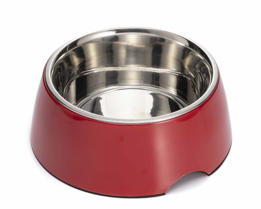 [CD527177] LEO PET BOL INOX DE MELAMINA ROJA ANTIDESLIZANTE 400 ML