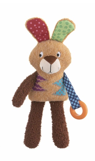 [GH952549] LEO PET CONEJO MULTICOLOR EN TELA Y PELUCHE CON ANILLA