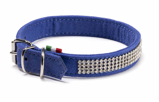 [SB005B] LEO PET CUELLO DE ANTE CON STRASS TRANSPARENTE COLOR AZUL 2,5X45