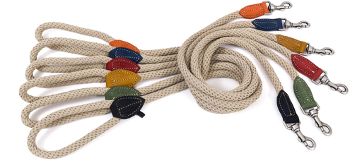 [DV30.5OR] LEO PET TIRADOR DE CUERDA Y CUERO NARANJA 110x5 CM