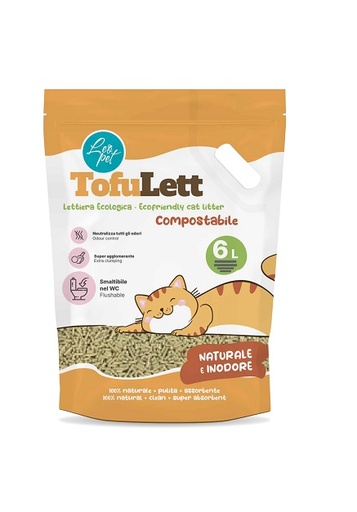 [IC525579] LEO PET TOFULETTE - TOFU LITTER 6 LITROS FRAGANCIA NATURAL