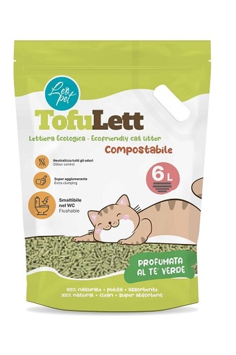 [IC525586] LEO PET TOFULETTE - TOFU LITTER 6 LITROS FRAGANCIA TÉ VERDE