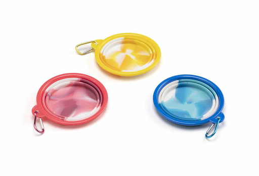 [CD952136] LEO PET BOL DE VIAJE DE SILICONA 450 ML COLORES SURTIDOS (3 UND.)