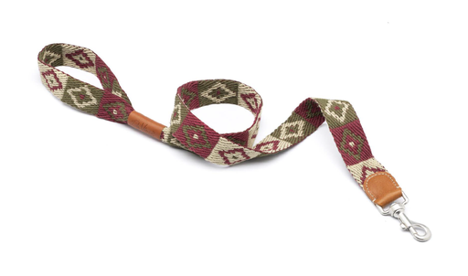 [DV37.120] LEO PET CORREA DE CINTA ESTAMPADO ROMBOS BASE VERDE 120 CM 