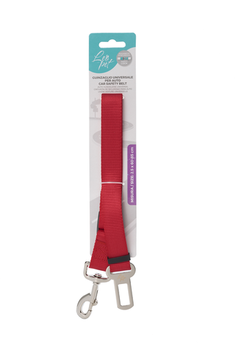 [CGC503] LEO PET CINTURÓN UNIVERSAL PARA COCHE 2,5x60-85CM COLOR ROJO 