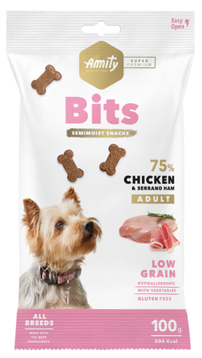 [40PE000100.0001.0080] AMITY BITS POLLO & JAMÓN 100GR 