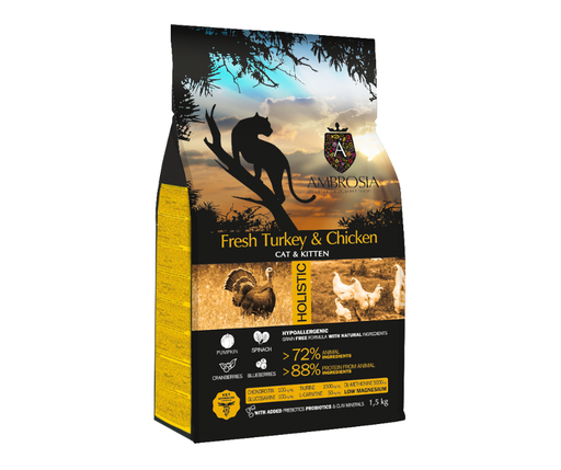[5214001832224] AMBROSIA CAT KITTEN PAVO FRESCO & POLLO 1,5KG