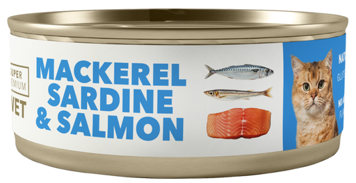 [31GA000100.0005.0276] AMITY LATA LOW GRAIN CAT ADULT CABALLA, SARDINA & SALMÓN 100GR (24 UND.)    
